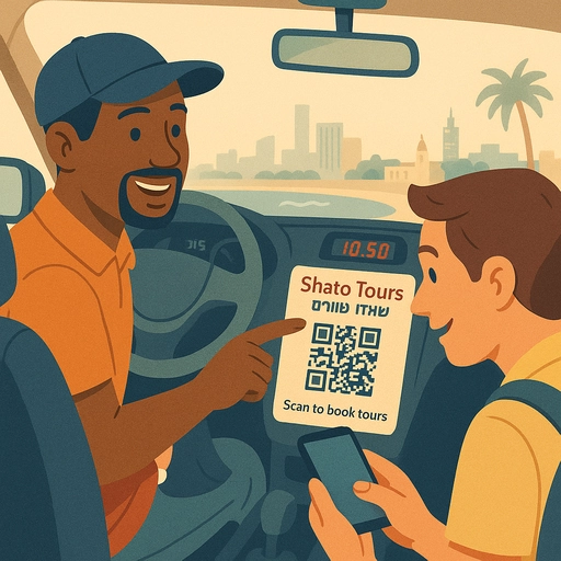 נהגי מוניות עם מדבקת QR